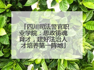 四川司法警官职业学院：思政铸魂育才，建好法治人才培养第一阵地