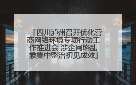 四川泸州召开优化营商网络环境专项行动工作推进会 涉企网络乱象集中整治初见成效
