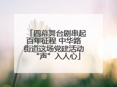 四幕舞台剧串起百年征程 中华路街道这场党建活动“声”入人心