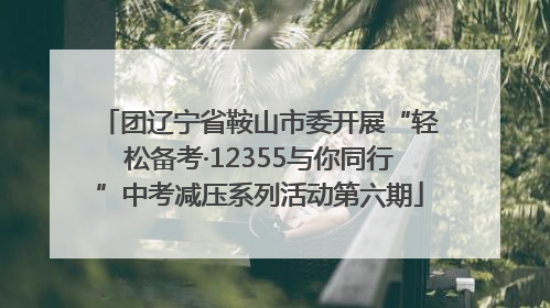 团辽宁省鞍山市委开展“轻松备考·12355与你同行”中考减压系列活动第六期