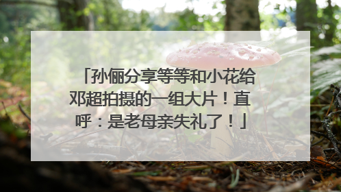 孙俪分享等等和小花给邓超拍摄的一组大片！直呼：是老母亲失礼了！