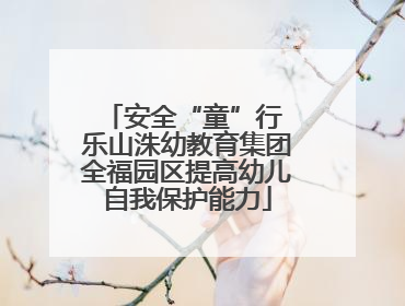 安全“童”行 乐山洙幼教育集团全福园区提高幼儿自我保护能力