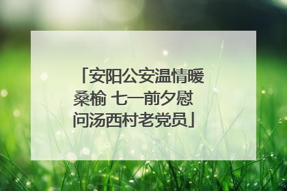 安阳公安温情暖桑榆 七一前夕慰问汤西村老党员