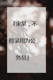 宋某，不得录用为公务员