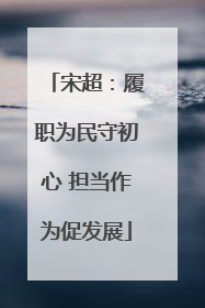 宋超：履职为民守初心 担当作为促发展