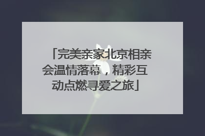完美亲家北京相亲会温情落幕，精彩互动点燃寻爱之旅