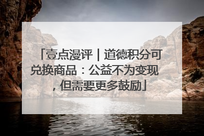 壹点漫评｜道德积分可兑换商品：公益不为变现，但需要更多鼓励