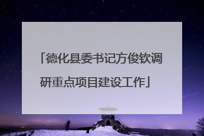 德化县委书记方俊钦调研重点项目建设工作
