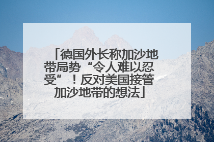 德国外长称加沙地带局势“令人难以忍受”！反对美国接管加沙地带的想法