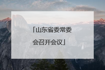 山东省委常委会召开会议