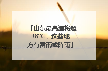 山东最高温将超38°C，这些地方有雷雨或阵雨