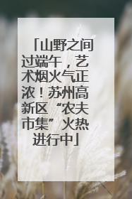 山野之间过端午，艺术烟火气正浓！苏州高新区“农夫市集”火热进行中