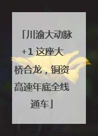 川渝大动脉+1 这座大桥合龙，铜资高速年底全线通车