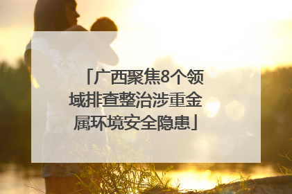 广西聚焦8个领域排查整治涉重金属环境安全隐患
