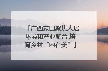 广西蒙山聚焦人居环境和产业融合 培育乡村“内在美”