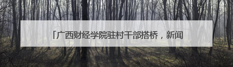 广西财经学院驻村干部搭桥，新闻与文化传播学院赋能油茶产业振兴