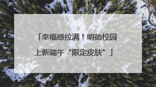 幸福感拉满！明德校园上新端午“限定皮肤”