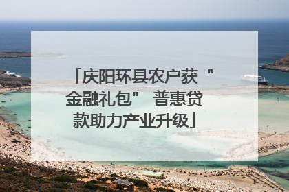 庆阳环县农户获“金融礼包” 普惠贷款助力产业升级