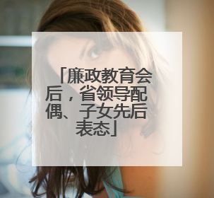 廉政教育会后，省领导配偶、子女先后表态