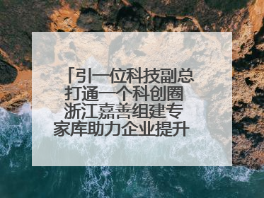 引一位科技副总 打通一个科创圈 浙江嘉善组建专家库助力企业提升自主创新能力