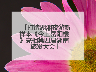 打造湖湘夜游新样本《今上岳阳楼》亮相第四届湖南旅发大会