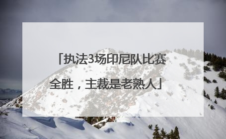 执法3场印尼队比赛全胜，主裁是老熟人