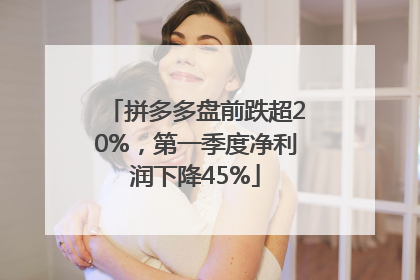 拼多多盘前跌超20%，第一季度净利润下降45%