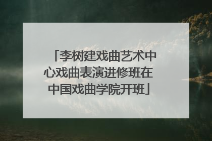 李树建戏曲艺术中心戏曲表演进修班在中国戏曲学院开班