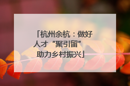 杭州余杭：做好人才“聚引留” 助力乡村振兴