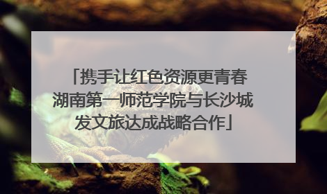携手让红色资源更青春 湖南第一师范学院与长沙城发文旅达成战略合作