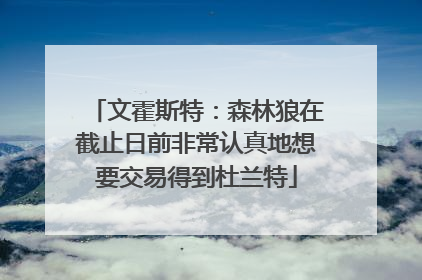 文霍斯特：森林狼在截止日前非常认真地想要交易得到杜兰特