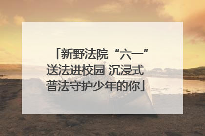 新野法院“六一”送法进校园 沉浸式普法守护少年的你