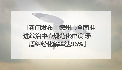 新闻发布丨德州市全面推进综治中心规范化建设 矛盾纠纷化解率达96%
