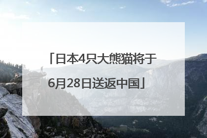 日本4只大熊猫将于6月28日送返中国