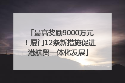 最高奖励9000万元！厦门12条新措施促进港航贸一体化发展