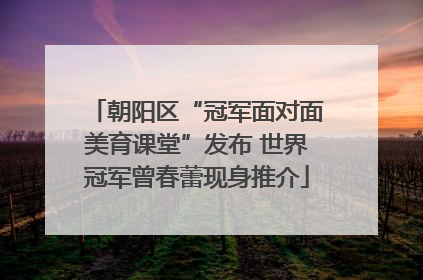 朝阳区“冠军面对面美育课堂”发布 世界冠军曾春蕾现身推介