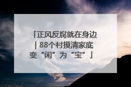 正风反腐就在身边｜88个村摸清家底变“闲”为“宝”