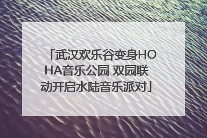 武汉欢乐谷变身HOHA音乐公园 双园联动开启水陆音乐派对