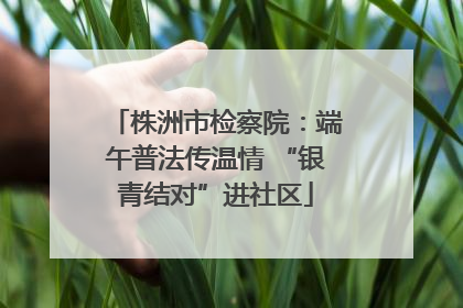 株洲市检察院：端午普法传温情 “银青结对”进社区