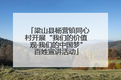 梁山县杨营镇同心村开展“我们的价值观·我们的中国梦”百姓宣讲活动