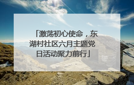 激荡初心使命，东湖村社区六月主题党日活动聚力前行