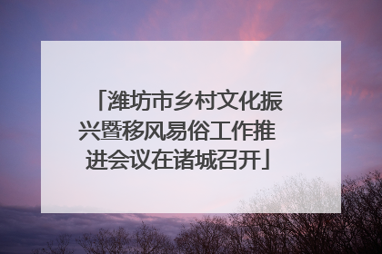 潍坊市乡村文化振兴暨移风易俗工作推进会议在诸城召开