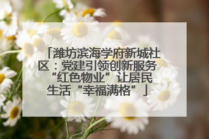 潍坊滨海学府新城社区：党建引领创新服务 “红色物业”让居民生活“幸福满格”