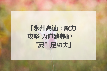 永州高速：聚力攻坚 为道路养护“夏”足功夫