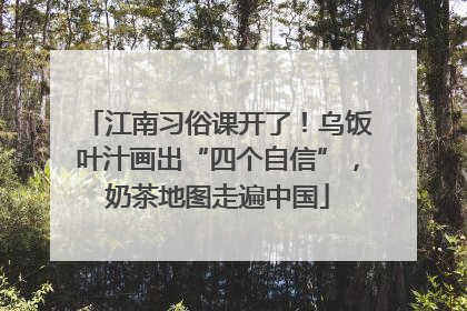 江南习俗课开了！乌饭叶汁画出“四个自信”，奶茶地图走遍中国