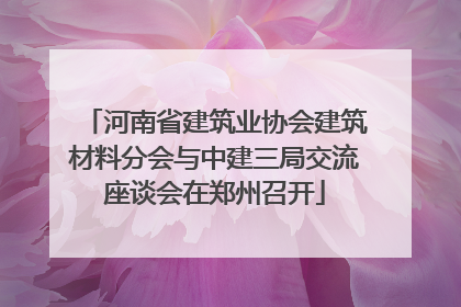 河南省建筑业协会建筑材料分会与中建三局交流座谈会在郑州召开