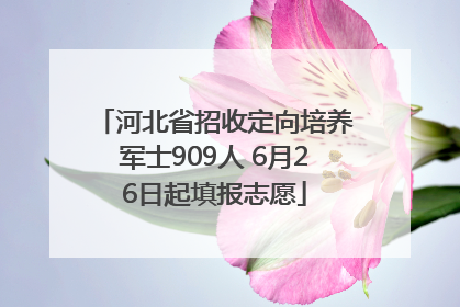 河北省招收定向培养军士909人 6月26日起填报志愿