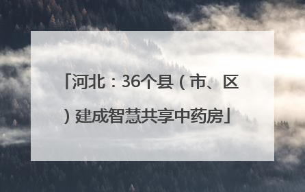 河北：36个县（市、区）建成智慧共享中药房
