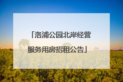 洛浦公园北岸经营服务用房招租公告