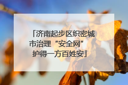 济南起步区织密城市治理“安全网” 护得一方百姓安